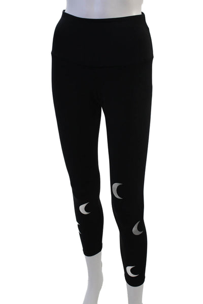 ONZIE Womens Ankle Moon Graphic Black Nylon Blend Leggings Size S