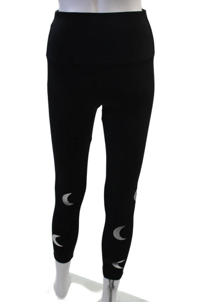 ONZIE Womens Ankle Moon Graphic Black Nylon Blend Leggings Size S