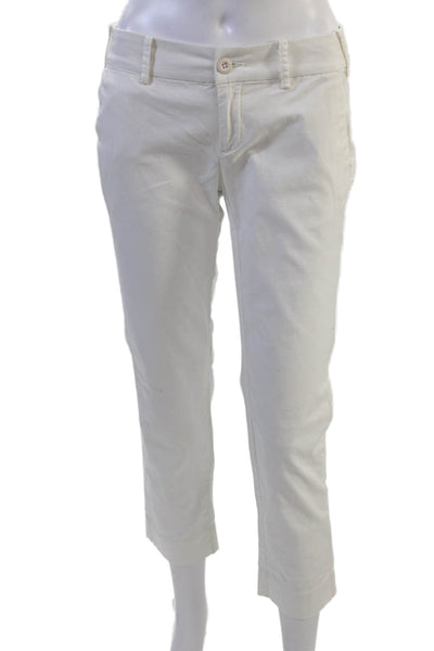S1/24 Womens Cropped Ankle Chino Pants White Petite Size 0