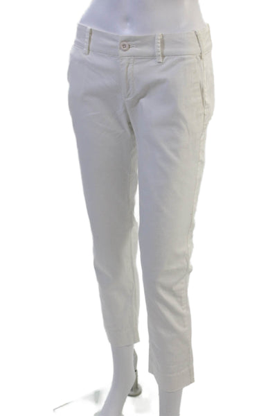 S1/24 Womens Cropped Ankle Chino Pants White Petite Size 0