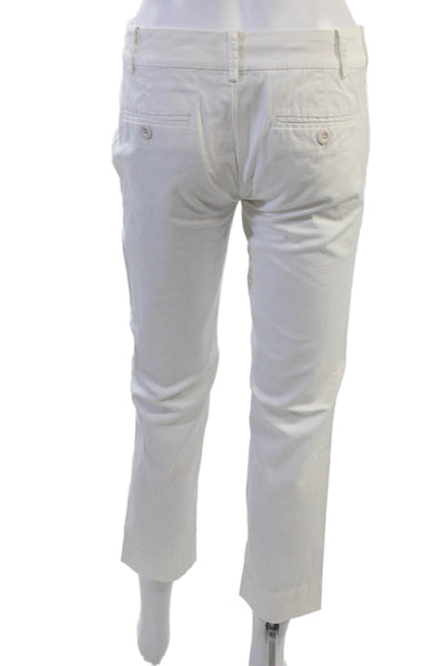 S1/24 Womens Cropped Ankle Chino Pants White Petite Size 0