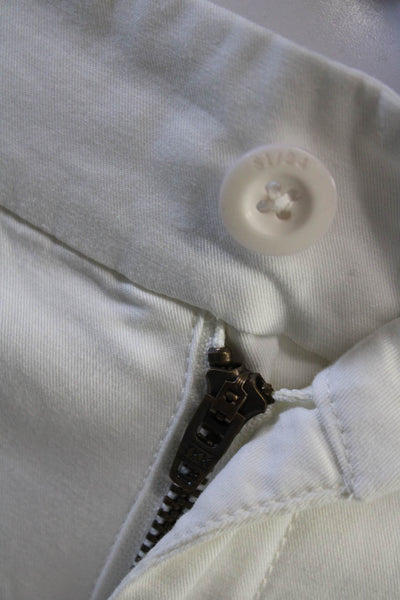 S1/24 Womens Cropped Ankle Chino Pants White Petite Size 0