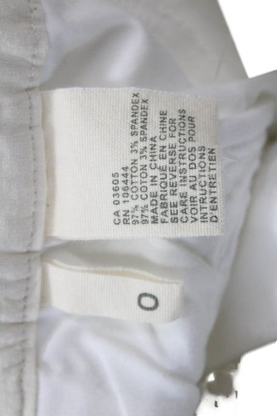 S1/24 Womens Cropped Ankle Chino Pants White Petite Size 0