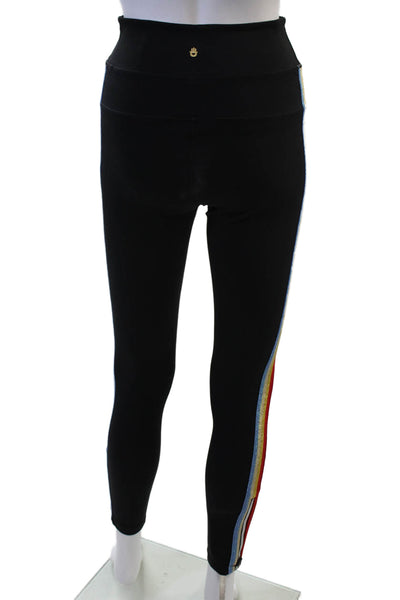 Spiritual Gangster Womens Black Striped Ankle Leggings Size S