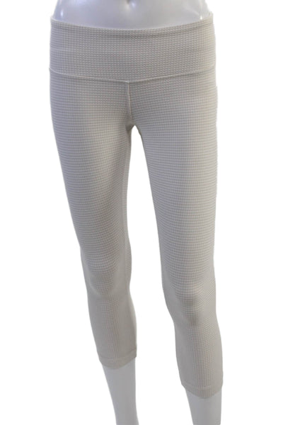 Lululemon Womens Beige Cropped Capri Leggings Checked Size 4