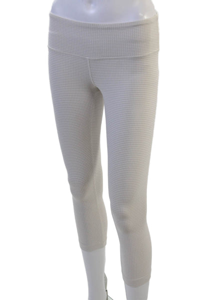 Lululemon Womens Beige Cropped Capri Leggings Checked Size 4