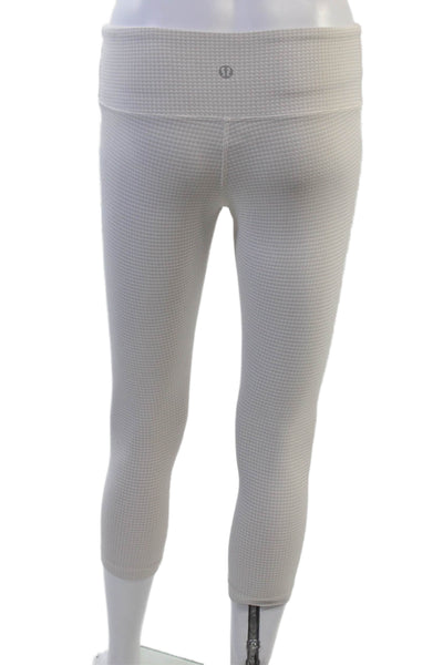 Lululemon Womens Beige Cropped Capri Leggings Checked Size 4