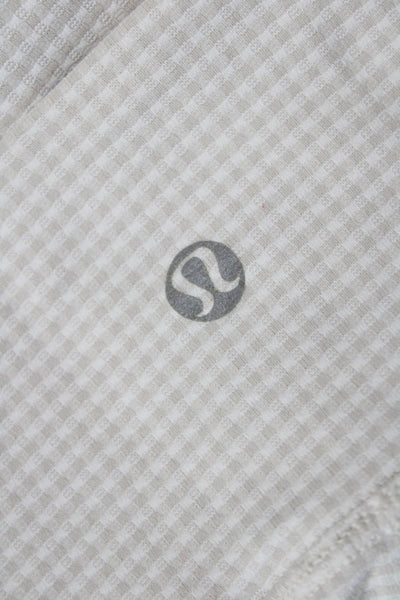 Lululemon Womens Beige Cropped Capri Leggings Checked Size 4