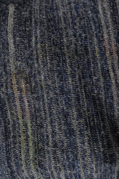 BCBGMAXAZRIA Unisex Striped Blue Pullover Sweater Crew Neck Lace Up Size S