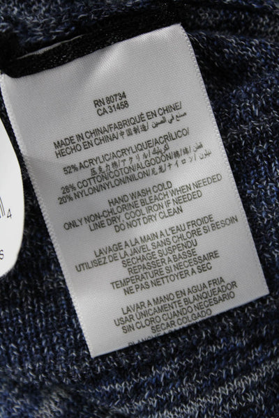 BCBGMAXAZRIA Unisex Striped Blue Pullover Sweater Crew Neck Lace Up Size S