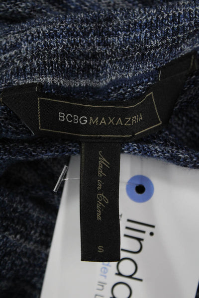 BCBGMAXAZRIA Unisex Striped Blue Pullover Sweater Crew Neck Lace Up Size S