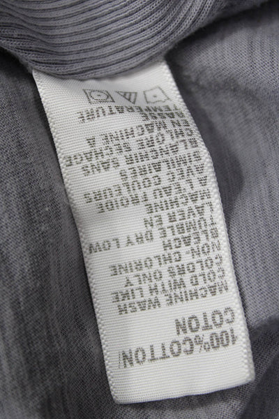 James Perse Womens Collared Cotton Button-Up 3/4 Sleeve Gray Basic Size 1