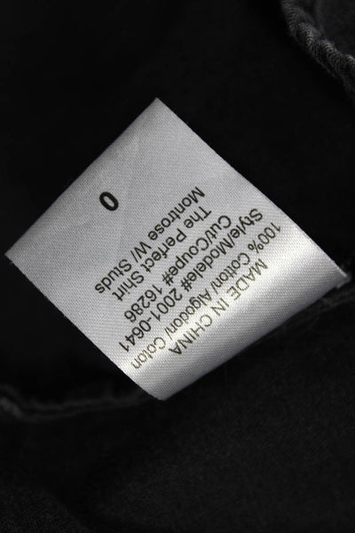 Current/Elliott Women Military Jacket Black Collared Button Long Sleeve Size 0