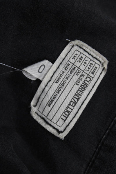 Current/Elliott Women Military Jacket Black Collared Button Long Sleeve Size 0