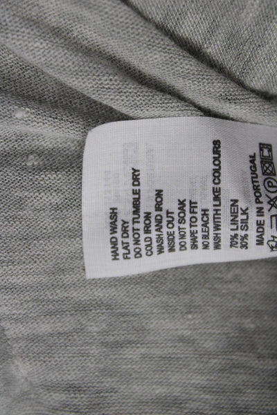 Majestic Filatures Womens Gray Linen Silk Blazer Long Sleeve Size 1
