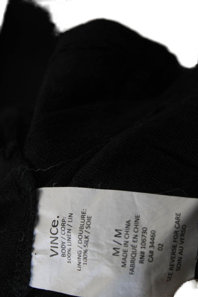 Vince Women Basic Sleeveless Linen Tank Black Size M