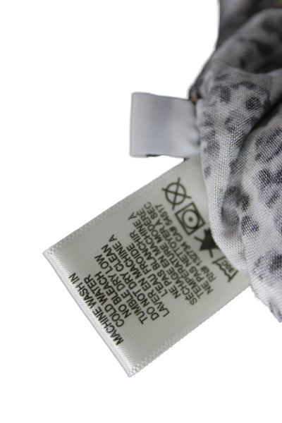 Bella Dahl Women Leopard Jogger Pants Beige 100% Rayon Drawstring Waist Size XS