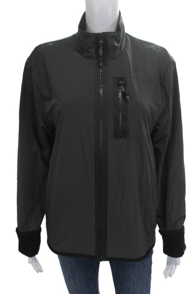 Yosemite Women Windbreaker Jacket Black Zip High Neck Long Sleeve Size 1