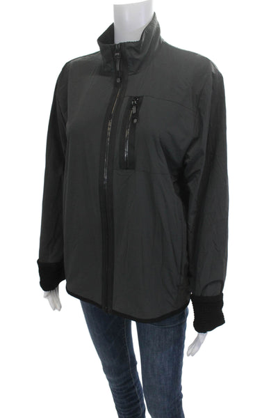Yosemite Women Windbreaker Jacket Black Zip High Neck Long Sleeve Size 1