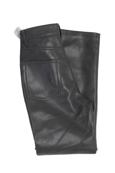 Wilfred Womens Biker Black Pants 100% Polyurethane Button Waist Size 00