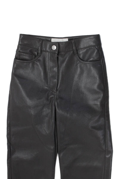 Wilfred Womens Biker Black Pants 100% Polyurethane Button Waist Size 00