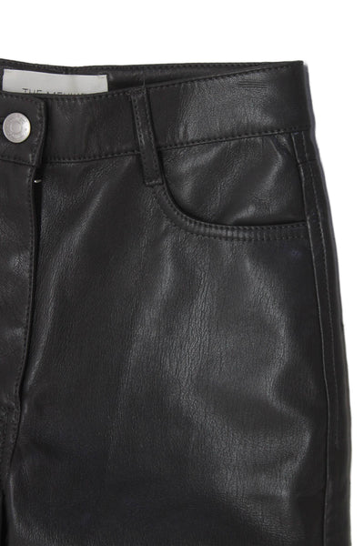 Wilfred Womens Biker Black Pants 100% Polyurethane Button Waist Size 00