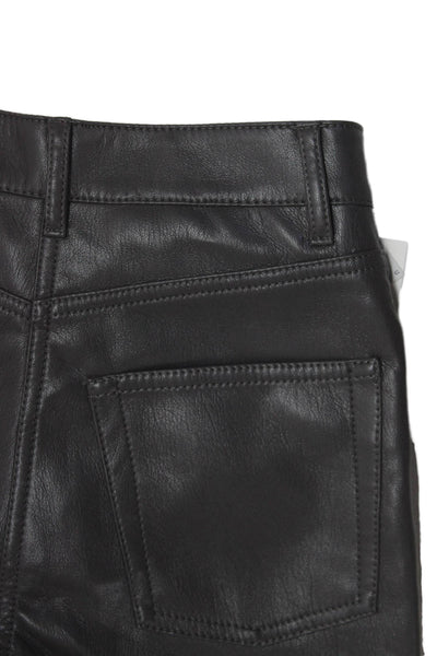 Wilfred Womens Biker Black Pants 100% Polyurethane Button Waist Size 00