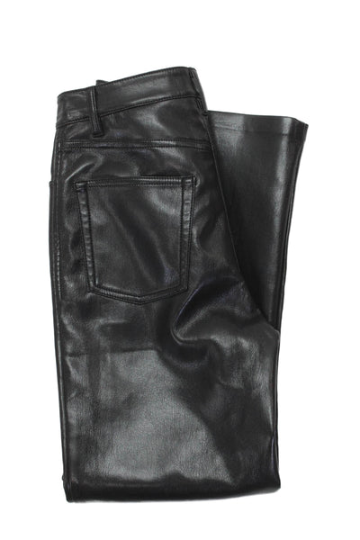 Wilfred Women Biker Black Polyurethane Pants Button Closure Size 00