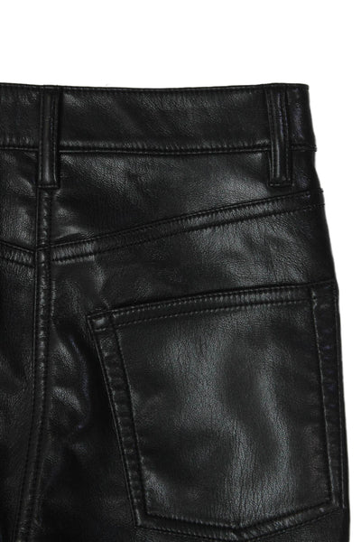 Wilfred Women Biker Black Polyurethane Pants Button Closure Size 00