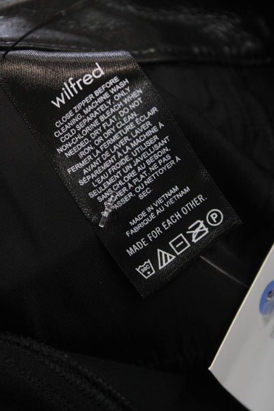 Wilfred Women Biker Black Polyurethane Pants Button Closure Size 00