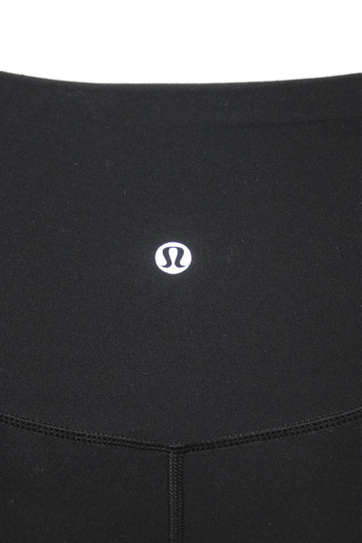 Lululemon Womens Cropped Capri Leggings Black Polyester Size 2
