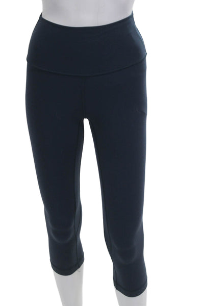 Lululemon Women Dark Blue Cropped Capri Leggings Polyester Size 2