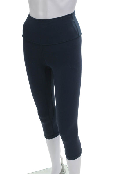 Lululemon Women Dark Blue Cropped Capri Leggings Polyester Size 2