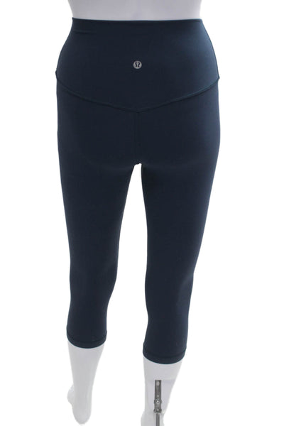 Lululemon Women Dark Blue Cropped Capri Leggings Polyester Size 2
