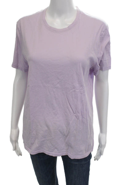 ATM Women Basic Purple Cotton Crew Neck Short Sleeve T-Shirt Size M