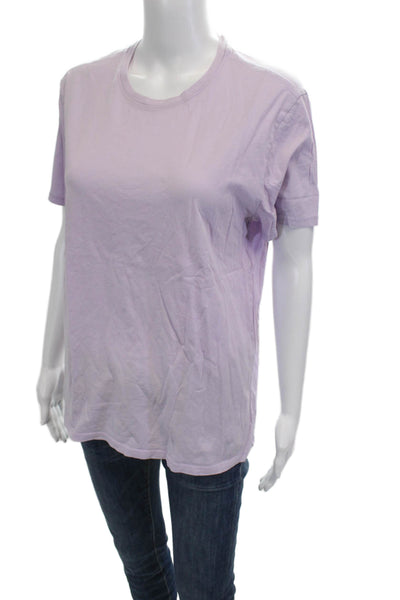 ATM Women Basic Purple Cotton Crew Neck Short Sleeve T-Shirt Size M