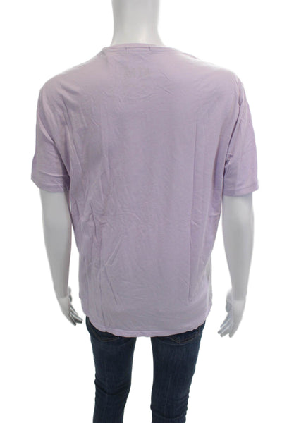 ATM Women Basic Purple Cotton Crew Neck Short Sleeve T-Shirt Size M