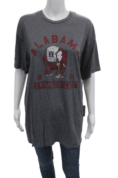 Retro Brand Mens College Graphic T Shirt Gray Crew Neck Short Sleeve Size XL