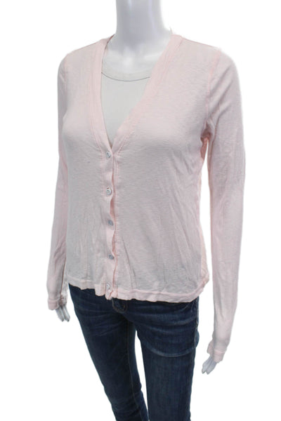 Michael Stars Unisex Pink V-Neck Cardigan Sweater Long Sleeve Size One Size
