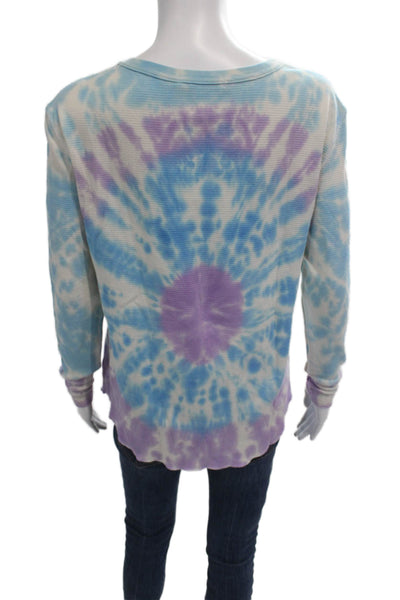 Suburban Riot Women Basic Light Blue Long Sleeve Crew Neck Top Size XS