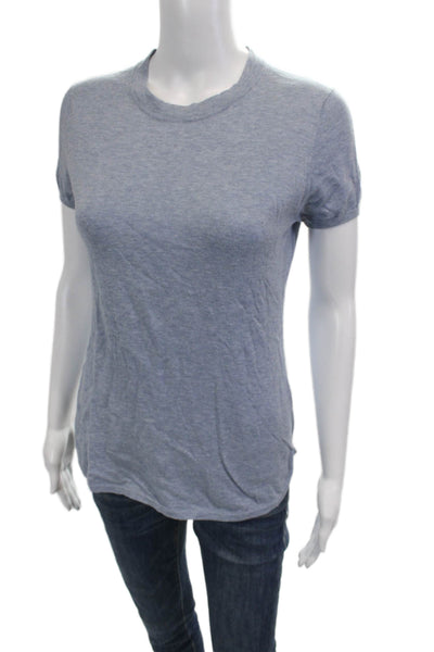 Minnie Rose Women Basic T-Shirt Gray Short Sleeve Crew Neck Size L