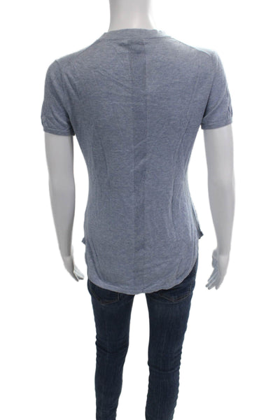 Minnie Rose Women Basic T-Shirt Gray Short Sleeve Crew Neck Size L