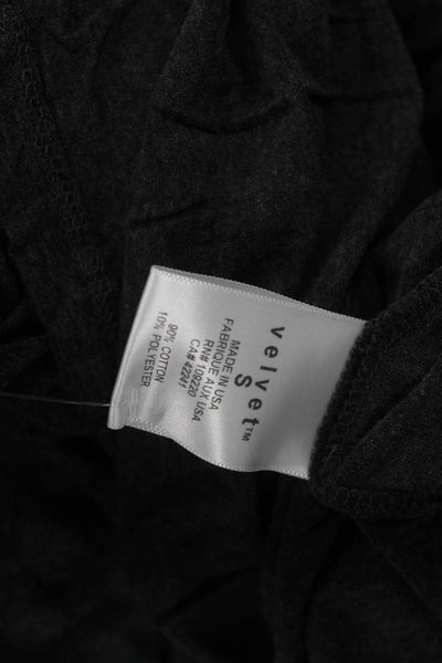 Velvet Women Basic Jersey Short Sleeve T Shirt Dark Gray Round Neck Size S