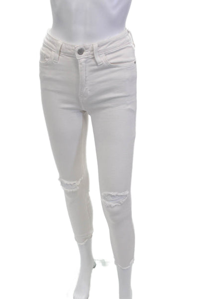 Just Black Denim Womens Ankle Skinny Jeans White Size 25