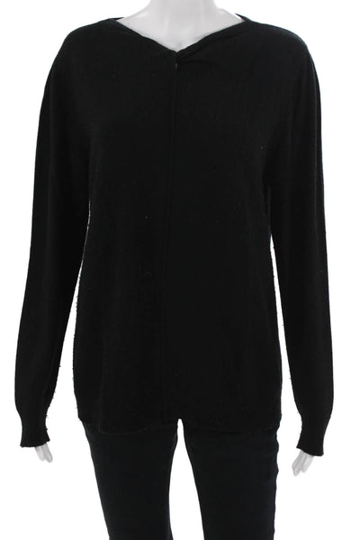 Repeat Unisex Black Cashmere Blend Pullover Sweater Long Sleeve Size L