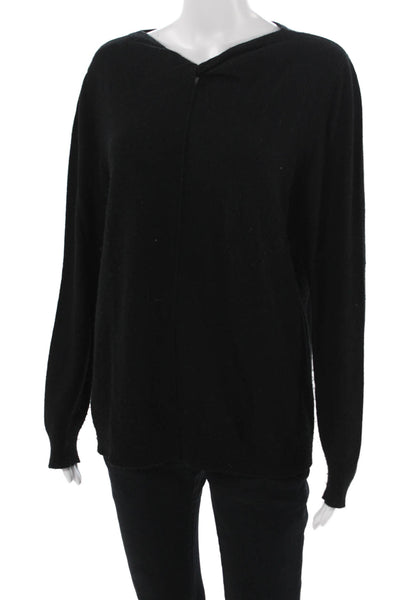 Repeat Unisex Black Cashmere Blend Pullover Sweater Long Sleeve Size L