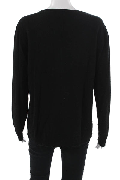 Repeat Unisex Black Cashmere Blend Pullover Sweater Long Sleeve Size L
