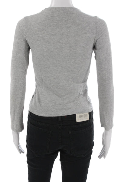 Standard James Perse Women Long Sleeve Jersey T-Shirt Gray Size 2