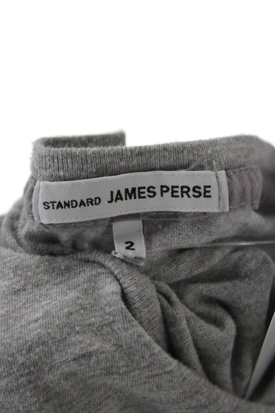 Standard James Perse Women Long Sleeve Jersey T-Shirt Gray Size 2