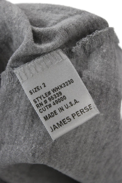Standard James Perse Women Long Sleeve Jersey T-Shirt Gray Size 2